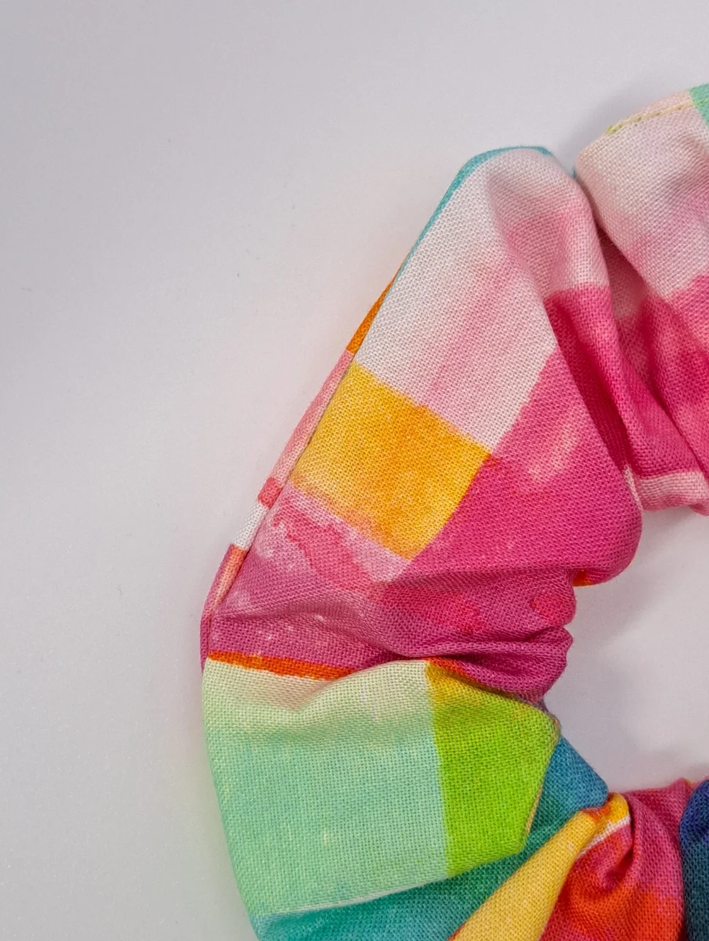 Colorful Rainbow Scrunchie Hair Tie Cotton Women's Accessory